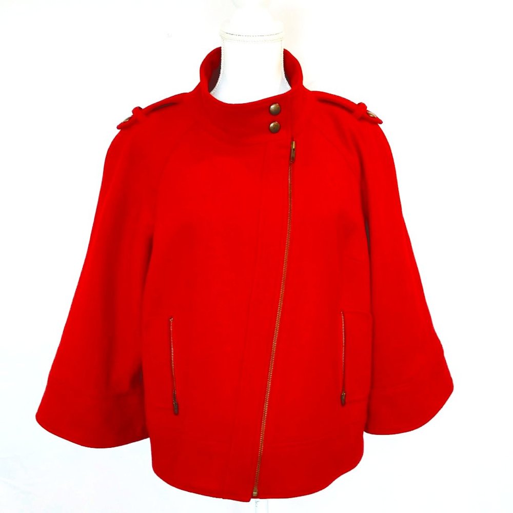 Tribal 12 Red Wool Blend Long Sleeve Jacket Coat